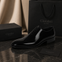 Pantofi barbati eleganti din piele naturala de culoare negru lac - GKR200LN